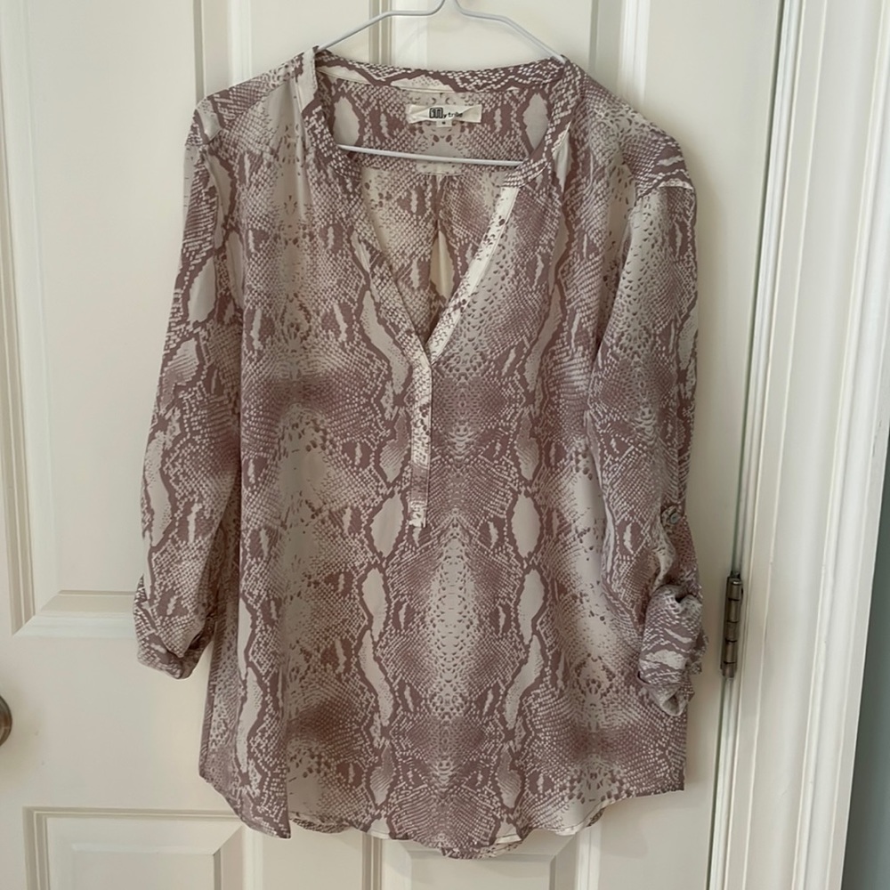 My Tribe Snake Print Silk Blouse